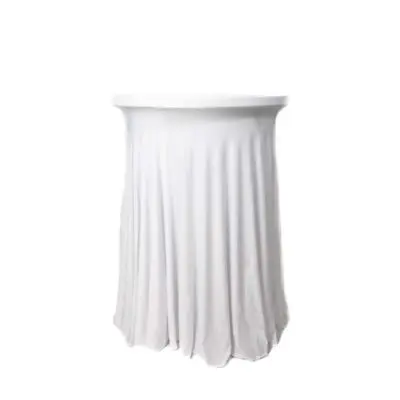 |  Pokrowiec elastyczny skirting biały na stolik koktajlowy Fi80cm | krzeslaonline.pl