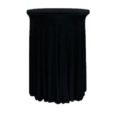 |  Pokrowiec elastyczny skirting czarny na stolik koktajlowy Fi80cm | krzeslaonline.pl
