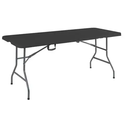 |  Stół ogrodowy prostokątny walizka 180x74cm czarny eco | krzeslaonline.pl