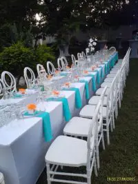 |  Stół ogrodowy cateringowy rozkładany 240x90cm biały walizka | krzeslaonline.pl