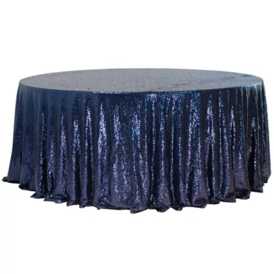 |  Obrus cekinowy granatowy Fi340cm | krzeslaonline.pl