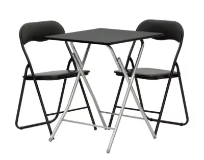 |  Zestaw kawiarniany czarny 60x60cm – stolik kawiarniany + 2 krzesła | krzeslaonline.pl