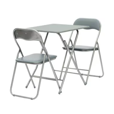 |  Zestaw kawiarniany szary 60x60cm – stolik kawiarniany + 2 krzesła | krzeslaonline.pl