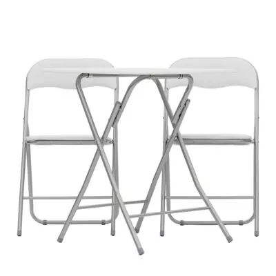|  Zestaw kawiarniany biały 60x60cm – stolik kawiarniany + 2 krzesła | krzeslaonline.pl