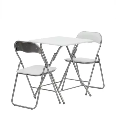 |  Zestaw kawiarniany biały 60x60cm – stolik kawiarniany + 2 krzesła | krzeslaonline.pl