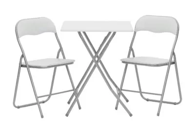 |  Zestaw kawiarniany biały 60x60cm – stolik kawiarniany + 2 krzesła | krzeslaonline.pl