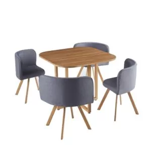 Zestaw kawiarniany do restauracji HoReCa - stolik 90x90cm + 4 krzesła tapicerowane