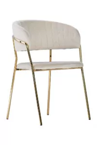 |  Zestaw stolik kawiarniany złoty ARP608 70x70cm biały + 2 krzesła Glamour beżowe | krzeslaonline.pl