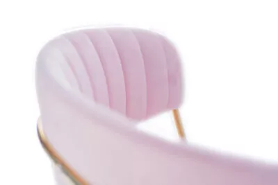 |  Krzesło tapicerowane Glamour Welur ze złotymi nogami – pudrowy róż | krzeslaonline.pl