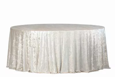 |  Obrus okrągły aksamitny Fi340cm Velvet beżowy | krzeslaonline.pl