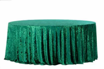 |  Obrus okrągły aksamitny Fi340cm Velvet zielony | krzeslaonline.pl