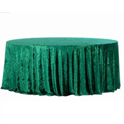 |  Obrus okrągły aksamitny Fi340cm Velvet zielony | krzeslaonline.pl