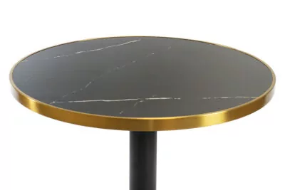|  Zestaw stolik kawiarniany barowy złoty ARP609 Fi70cm czarny + 2 krzesła Glamour czarne | krzeslaonline.pl