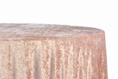 |  Obrus okrągły aksamitny welurowy Fi340cm Velvet różowy | krzeslaonline.pl