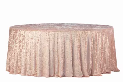 |  Obrus okrągły aksamitny welurowy Fi340cm Velvet różowy | krzeslaonline.pl
