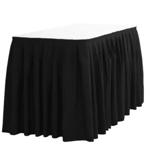 |  Skirting Falbana 565cm na stół bankietowy kolor czarny | krzeslaonline.pl
