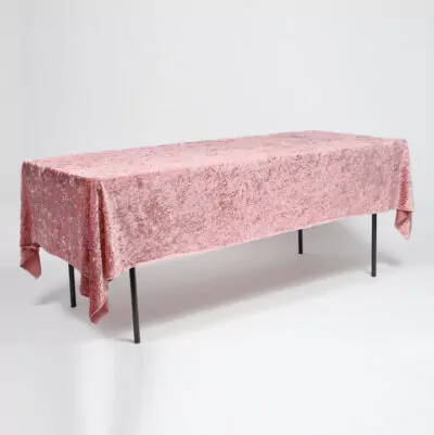 |  Obrus prostokątny aksamitny 280x160cm Velvet pudrowy róż | krzeslaonline.pl