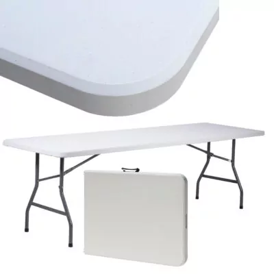 |  Stół ogrodowy cateringowy rozkładany 240x90cm biały walizka | krzeslaonline.pl