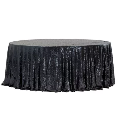 |  Obrus cekinowy czarny Fi340cm | krzeslaonline.pl