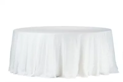 |  Obrus cekinowy biały Fi340cm | krzeslaonline.pl