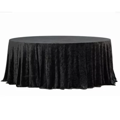 |  Obrus okrągły aksamitny welurowy Fi340cm Velvet czarny | krzeslaonline.pl
