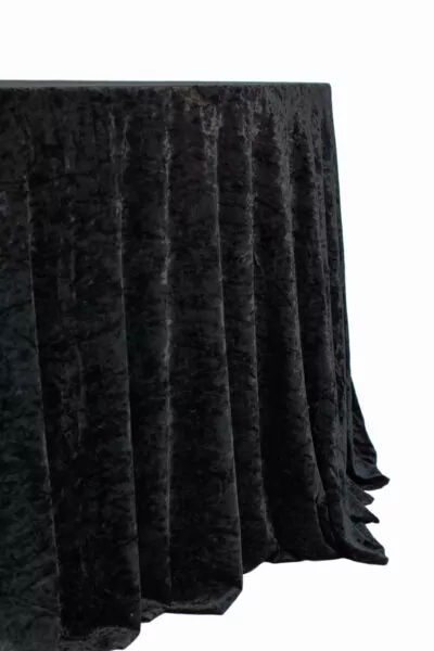 |  Obrus okrągły aksamitny welurowy Fi340cm Velvet czarny | krzeslaonline.pl