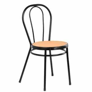 |  Krzesło kuchenne klasyczne metalowe Vintage – czarne z plecionką | krzeslaonline.pl