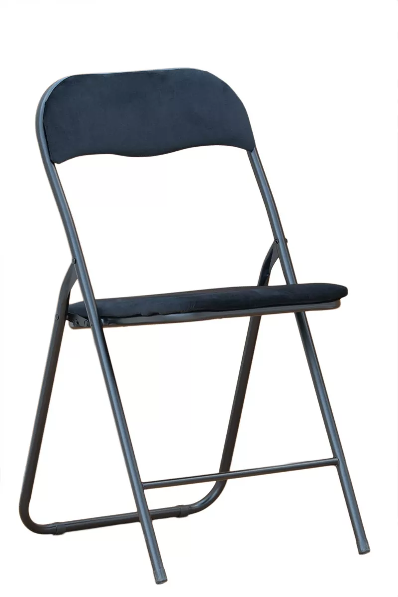 Krzesło składane biurowe ogrodowe welurowe czarne | krzeslaonline.pl | Krzesło składane biurowe ogrodowe welurowe czarne | krzeslaonline.pl