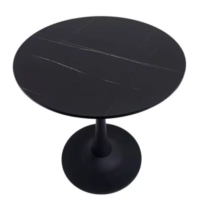 |  Stolik kawiarniany kawowy restauracyjny czarny Fi70cm masa marmurowa | krzeslaonline.pl