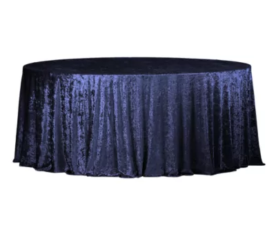 |  Obrus okrągły aksamitny welurowy Fi340cm Velvet granatowy |