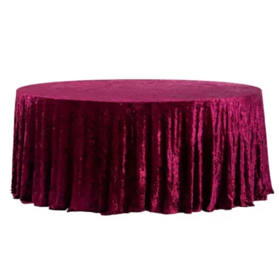 |  Obrus okrągły aksamitny welurowy Fi340cm Velvet borodowy |