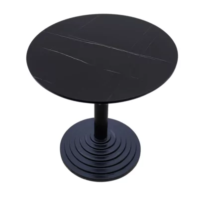 |  Stolik kawiarniany / kawowy / restauracyjny Fi70cm – Czarny Marmur | krzeslaonline.pl