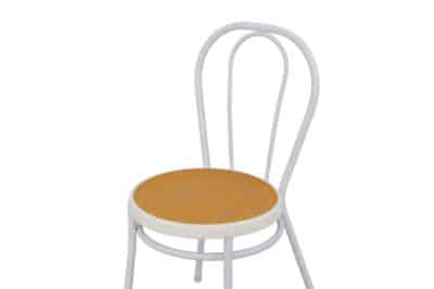 |  Krzesło kuchenne klasyczne metalowe Vintage – białe z plecionką | krzeslaonline.pl