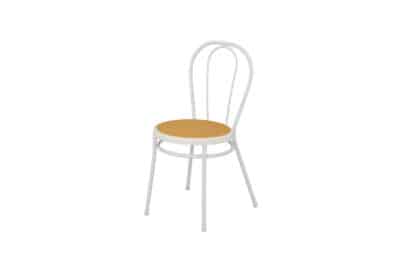 |  Krzesło kuchenne klasyczne metalowe Vintage – białe z plecionką | krzeslaonline.pl