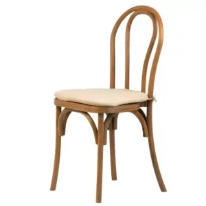 Klasyczne Krzesło Rustykalne Vintage do Kuchni – Imitacja drewna + poduszka