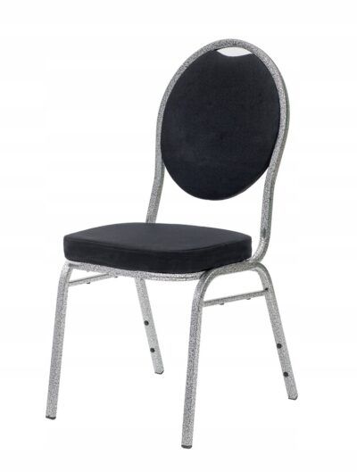 |  Zestaw krzesło bankietowe tapicerowane Wenecja czarna 20×20 i pokrowiec biały | krzeslaonline.pl