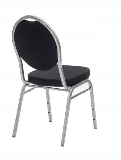 |  Zestaw krzesło bankietowe tapicerowane Wenecja czarna 20×20 i pokrowiec biały | krzeslaonline.pl