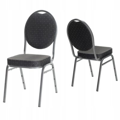 |  Zestaw krzesło bankietowe tapicerowane Wenecja czarna i pokrowiec biały | krzeslaonline.pl