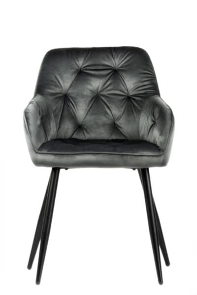 |  Krzesło tapicerowane welurowe Imperio – kolor szary | krzeslaonline.pl