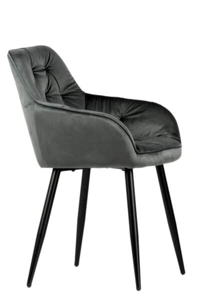 |  Krzesło tapicerowane welurowe Imperio – kolor szary | krzeslaonline.pl