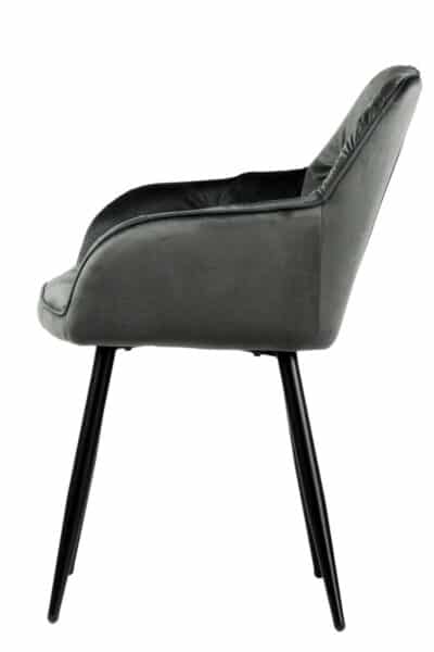 |  Krzesło tapicerowane welurowe Imperio – kolor szary | krzeslaonline.pl