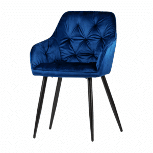 Krzesło tapicerowane welurowe Imperio - kolor granatowy
