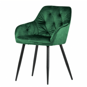 Krzesło tapicerowane welurowe Imperio - kolor zielony