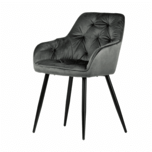 Krzesło tapicerowane welurowe Imperio - kolor szary