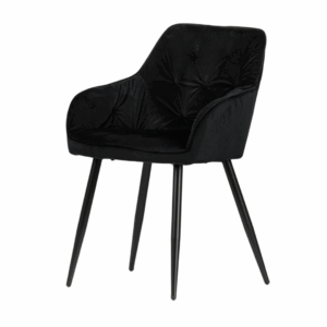 Krzesło tapicerowane welurowe Imperio - kolor czarny