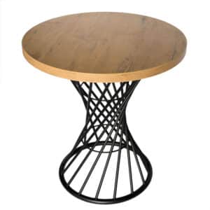 |  Stolik kawiarniany loftowy okrągły ażurowy fi68cm dąb lancelot | krzeslaonline.pl