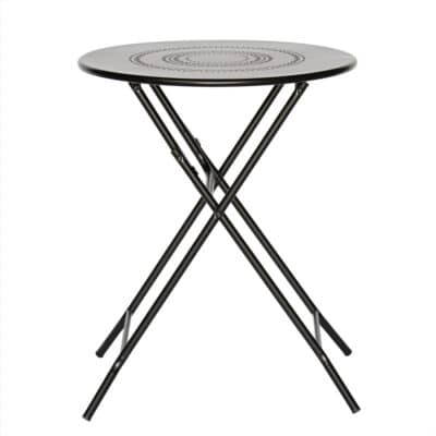 |  Stolik składany ogrodowy czarny Fi60cm Black Premium | krzeslaonline.pl