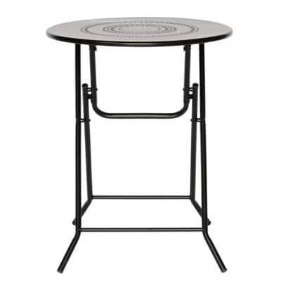 |  Stolik składany ogrodowy czarny Fi60cm Black Premium | krzeslaonline.pl