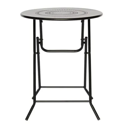|  Stolik składany ogrodowy czarny Fi60cm Black Premium | krzeslaonline.pl