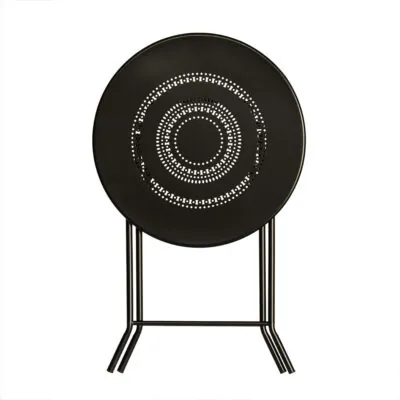 |  Stolik składany ogrodowy czarny Fi60cm Black Premium | krzeslaonline.pl